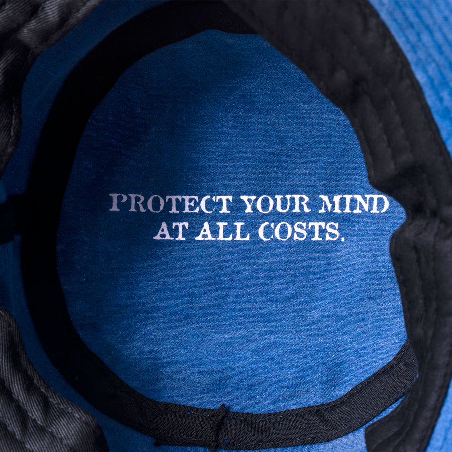 'PROTECT YOUR MIND' BUCKET HAT - DENIM BLUE